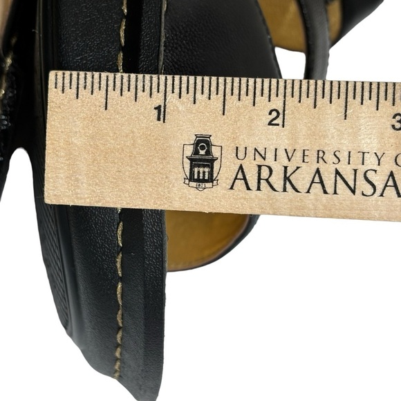 Alegria Black Pebble Leather Reptile Accent Adjust Ankle Strap Gold Buckle Sz 10 - Picture 11 of 14